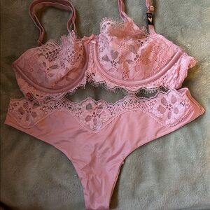 Victoria's Secret Pink Lace Bra Set
